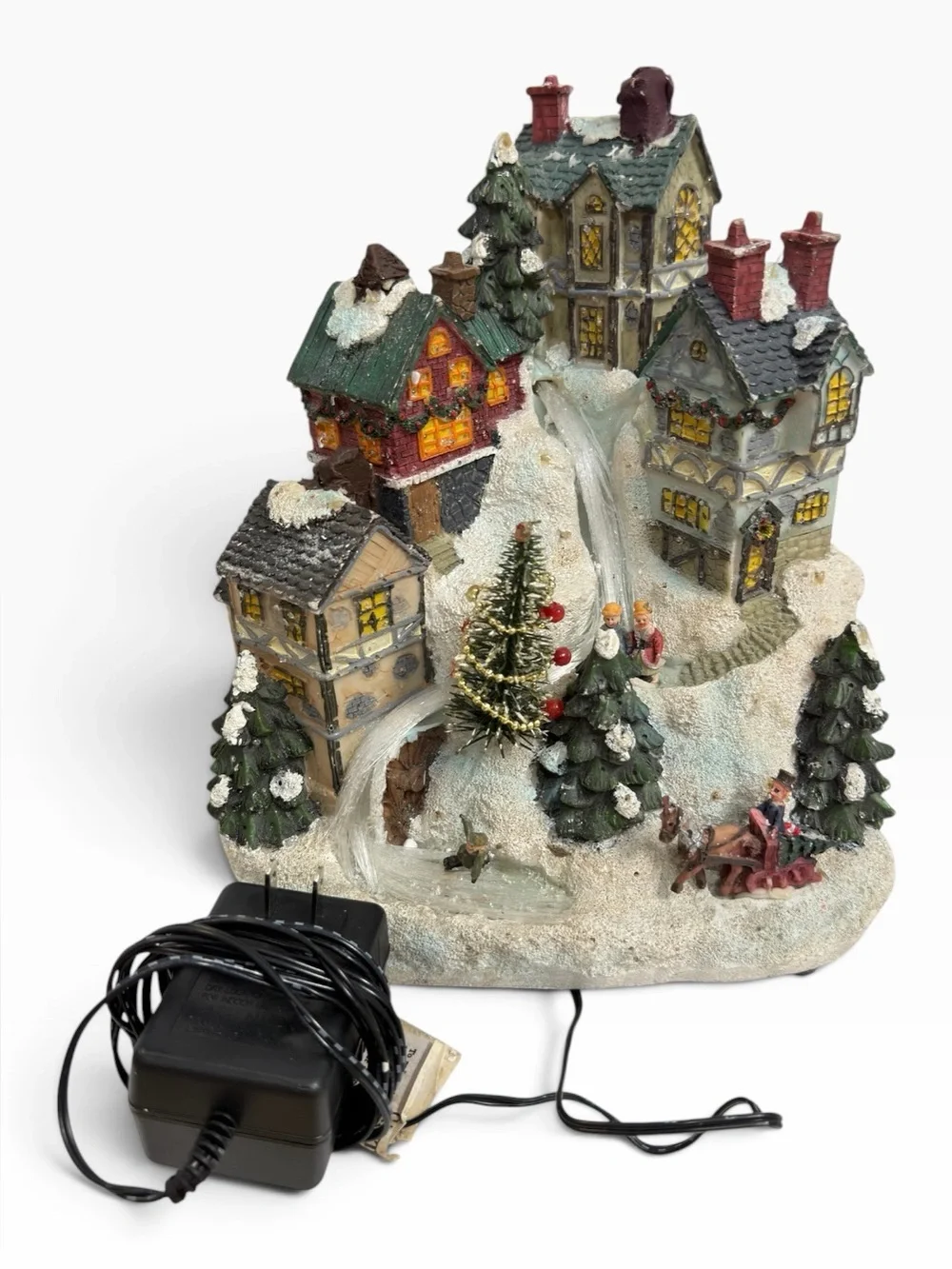 Vintage 2003 Target Classic Christmas Fiber Optic Village Lighted Holiday Decor